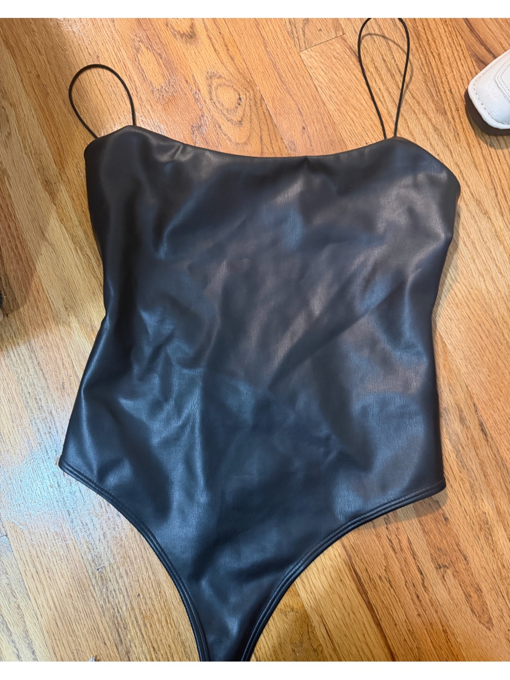 ALIX NYC Black Faux Leather Bralette